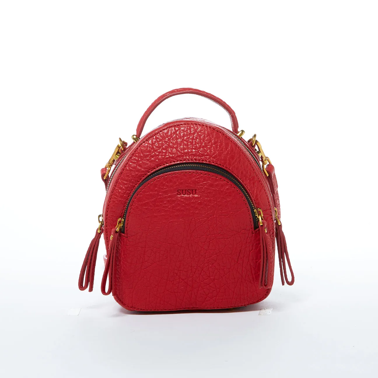 Amanda Red Convertible Backpack Purse