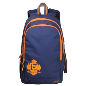 Castle 22L Backpack - Stylish Navy Blue and Orange for Everyday Use