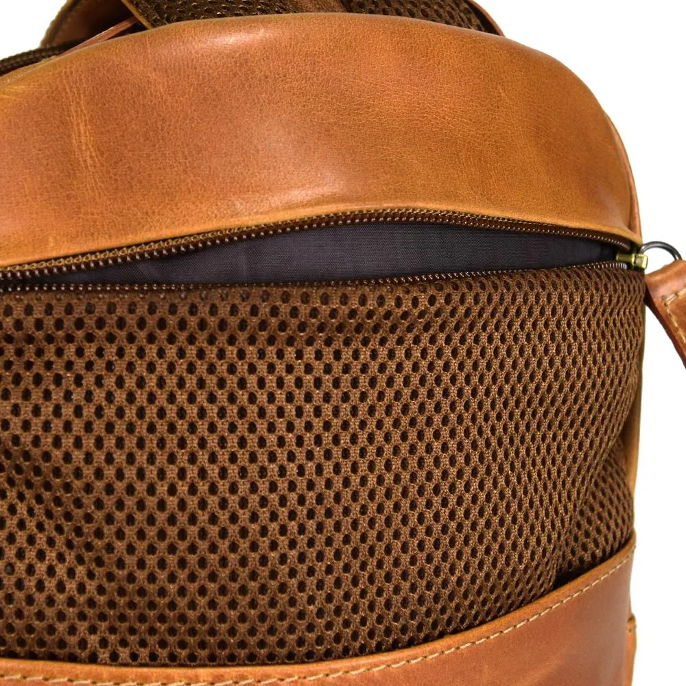 Crossbody Backpack in Cognac Leather