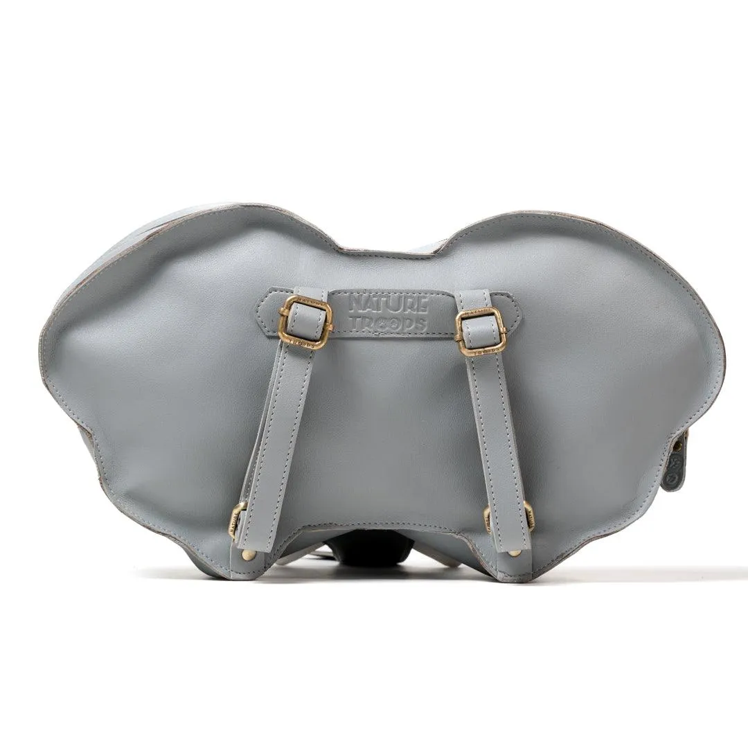 Dumbo Elephant Backpack for Kids | Vegan Leather | Brilliant Silver Color | Velvet Lining