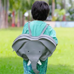 Dumbo Elephant Backpack for Kids | Vegan Leather | Brilliant Silver Color | Velvet Lining