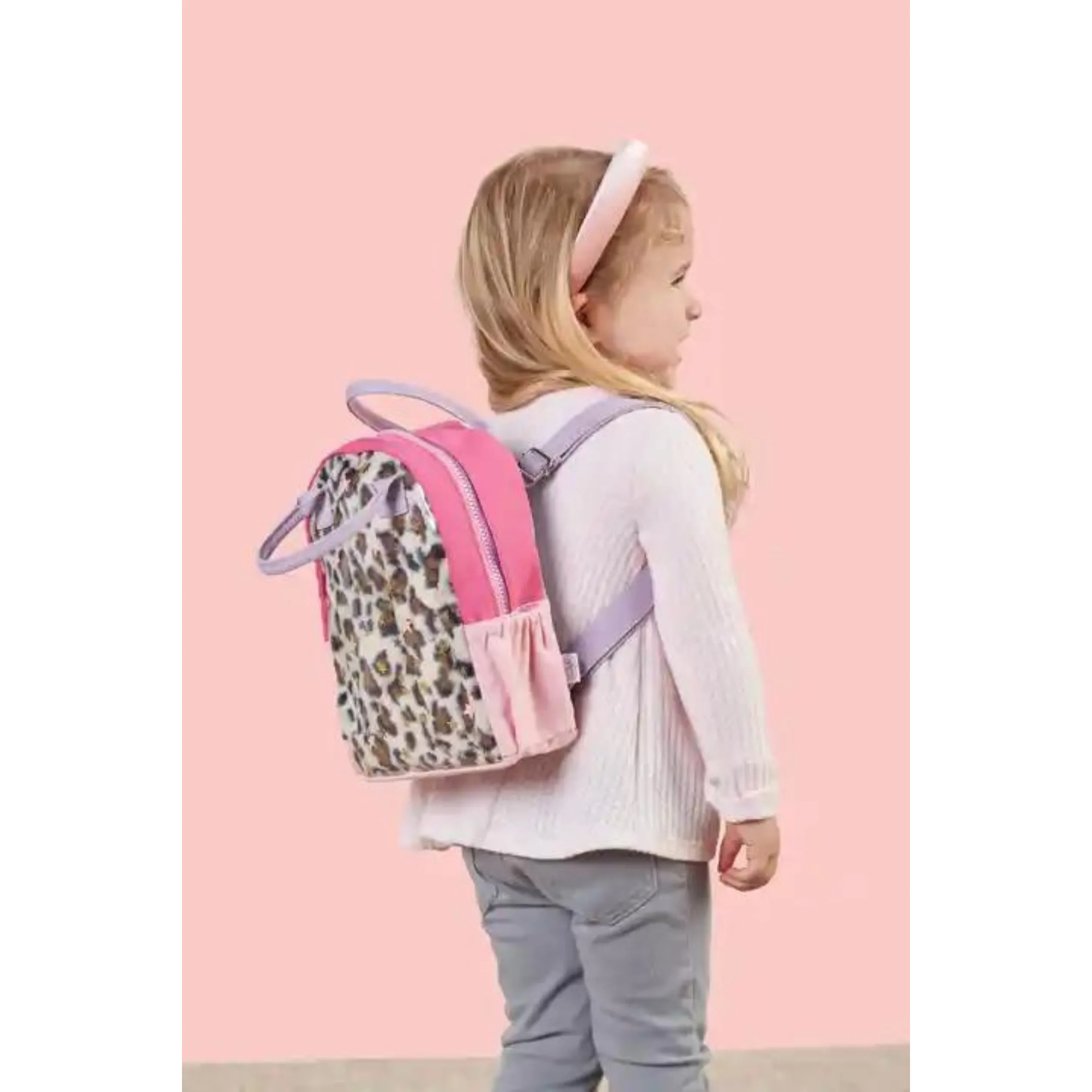 Mud Pie Girls Vinyl Leopard Backpack